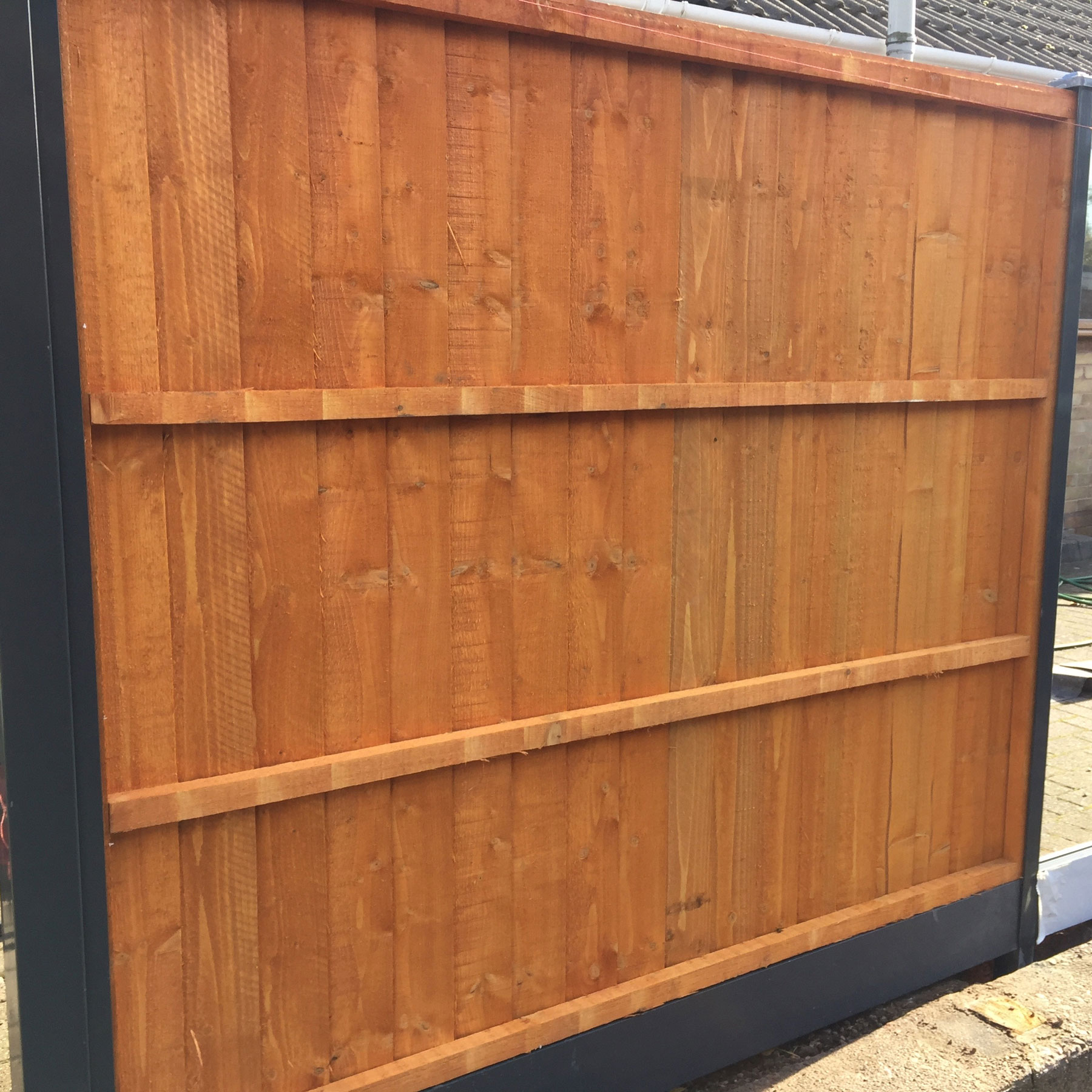First 5 feet high fence panel fitted 