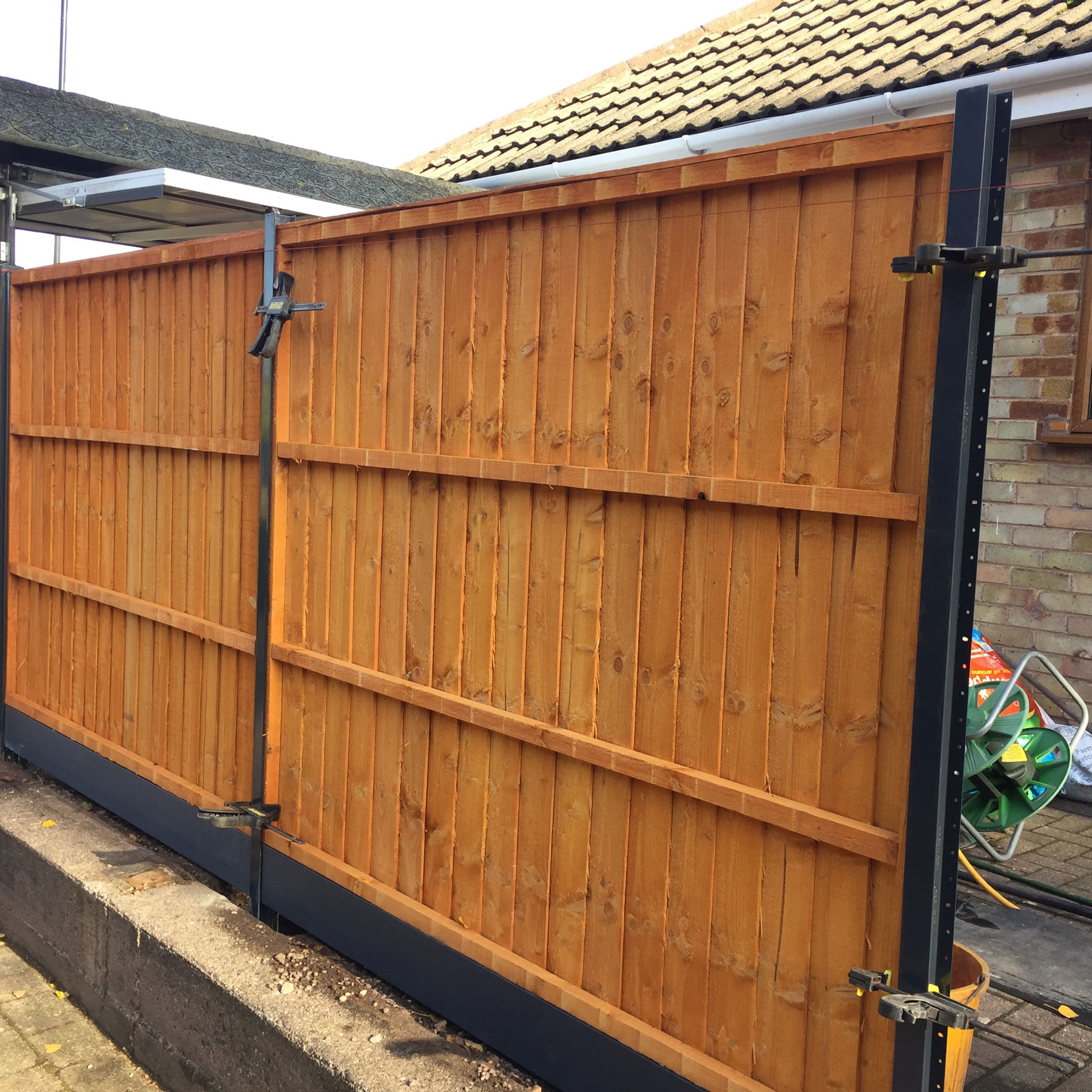Second 5 feet high fence panel fitted 