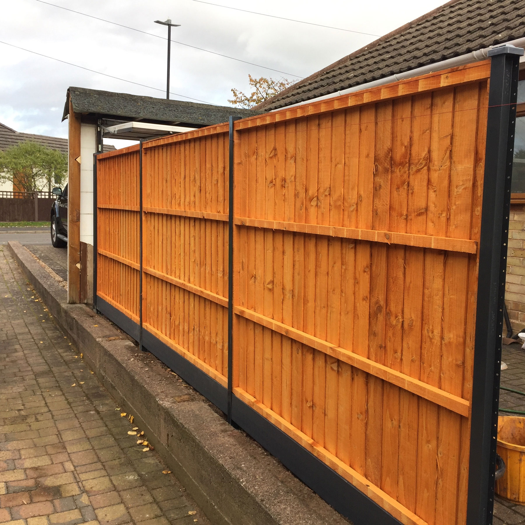 Third 5 feet high fence panel fitted 