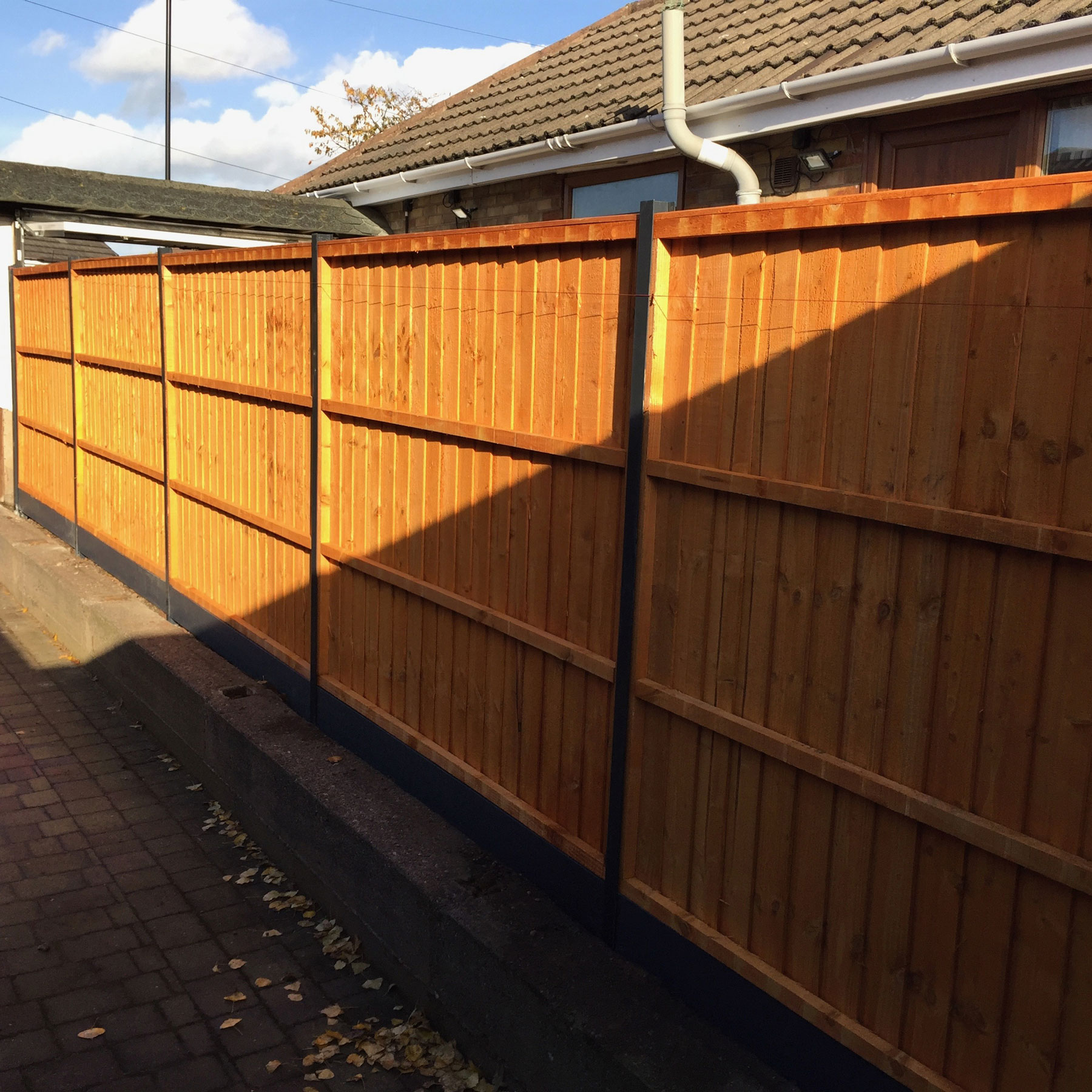Fifth 5 feet high fence panel fitted 