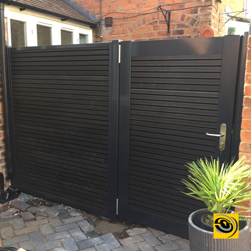 DuraPost gate and urban composite panels installed